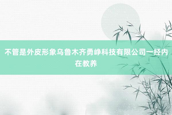 不管是外皮形象乌鲁木齐勇峥科技有限公司一经内在教养